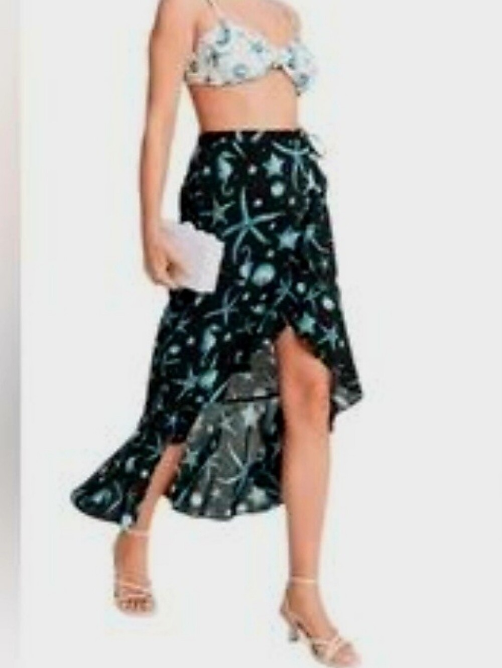 Aguabendita Wrap Midi Swim Coverup Skirt Size M